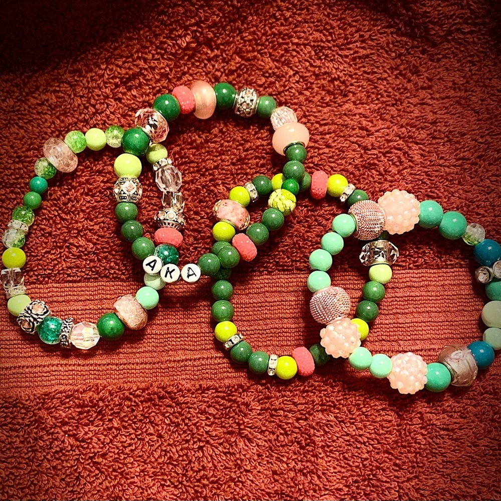 AKA Sorority Theme Bracelets